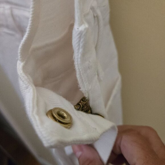 Frame Denim Le Garcon White Denim Overalls ASO Rhianna Isabella Calthorpe Size M - Picture 13 of 13